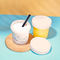 टोपी के साथ OEM 200 मिलीलीटर प्लास्टिक खाद्य जार आइसक्रीम कप