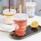 दही दूध चाय पीपी डिस्पोजेबल हार्ड कॉफी पेय कप के लिए ढक्कन के साथ एफडीए 24 ऑउंस प्लास्टिक कप