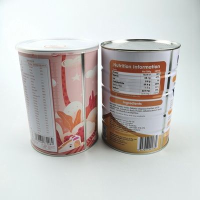 कस्टम लेबलिंग दूध पाउडर कैनबिस टिन खाद्य पैकेजिंग प्लास्टिक ढक्कन के साथ कर सकते हैं